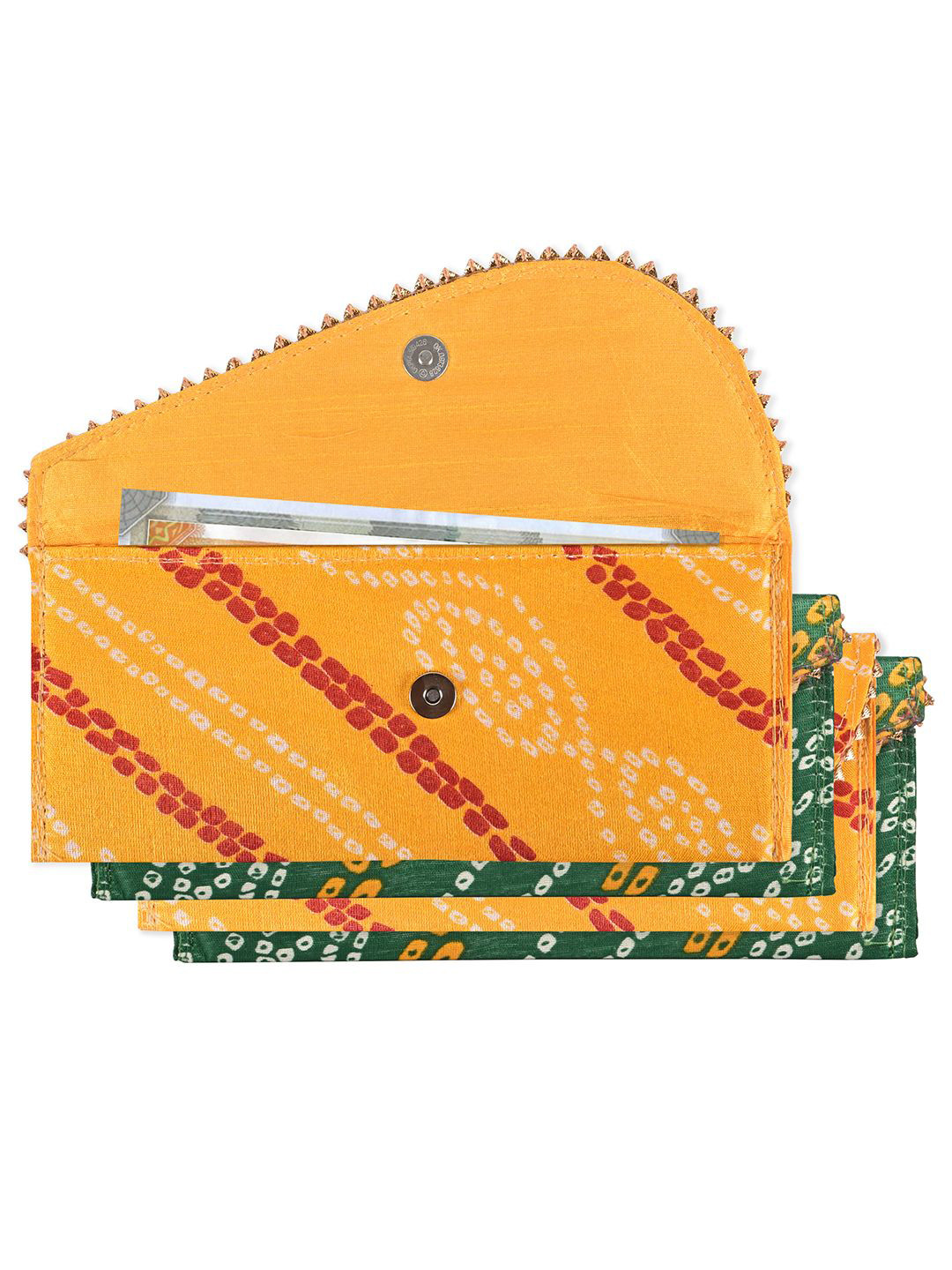 Kuber Industries Set Of 4 Printed Leather Money Envelopes With Magnetic Button