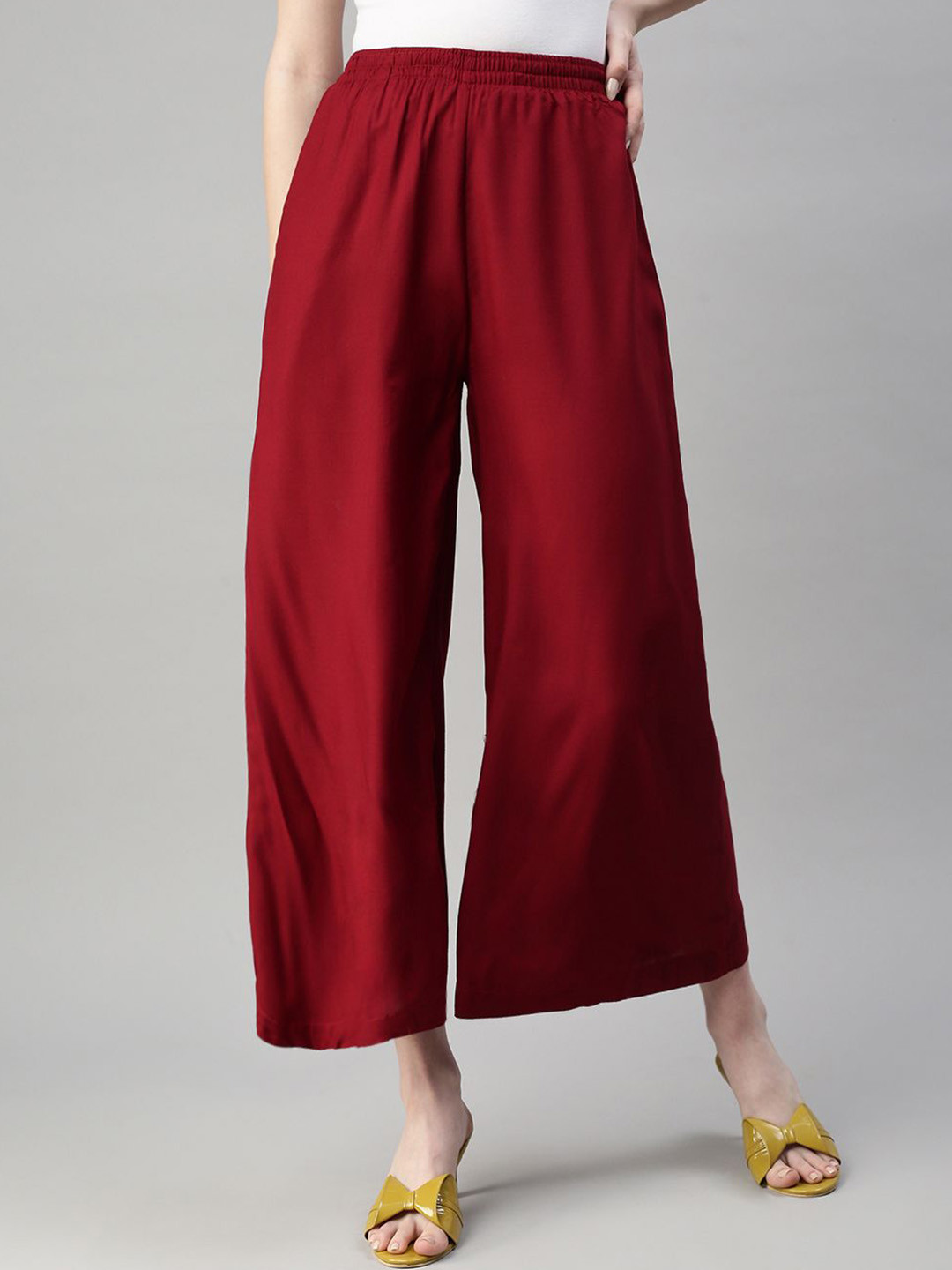 Esplendido Women Mid-Rise Relaxed-Fit Flat-Front Culottes Trousers
