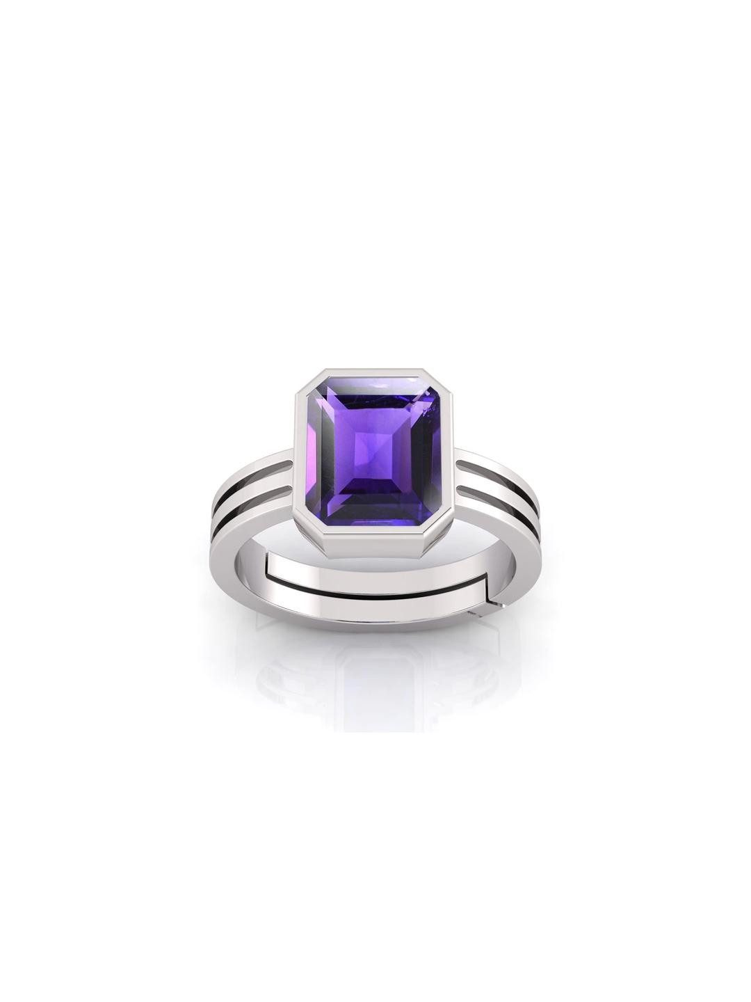 10.25 Ratti Katela Ring Natural Amethyst Stone Ring Astrological Birthstone Adjustable Ring
