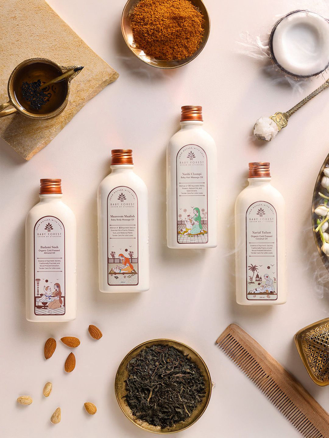 Baby Forest Tuk Tuk Potli Set Of 4 Baby Travel Kit