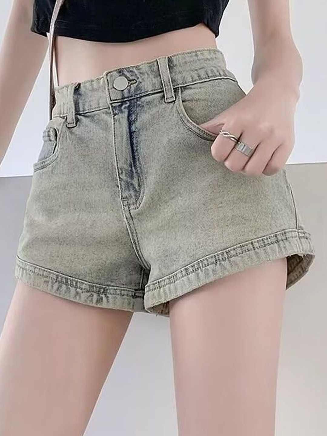 StyleCast Women Slim Fit Denim Mini Shorts