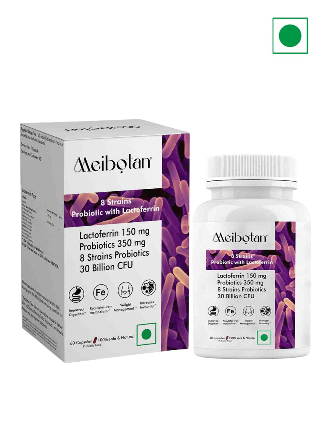 Meibotan 8 Strains Lactoferrin With Probiotics Capsules - 60 Capsules