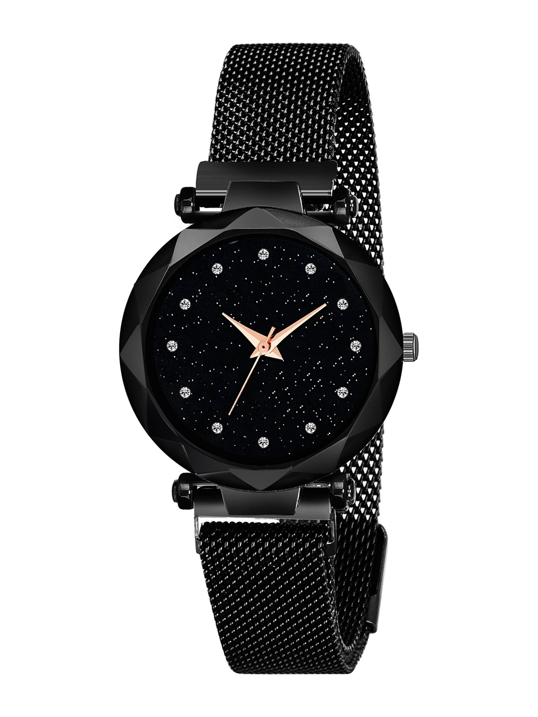 CSAMON Women Embellished Dial Straps Analogue Watch GR_379_black_12_diamouns