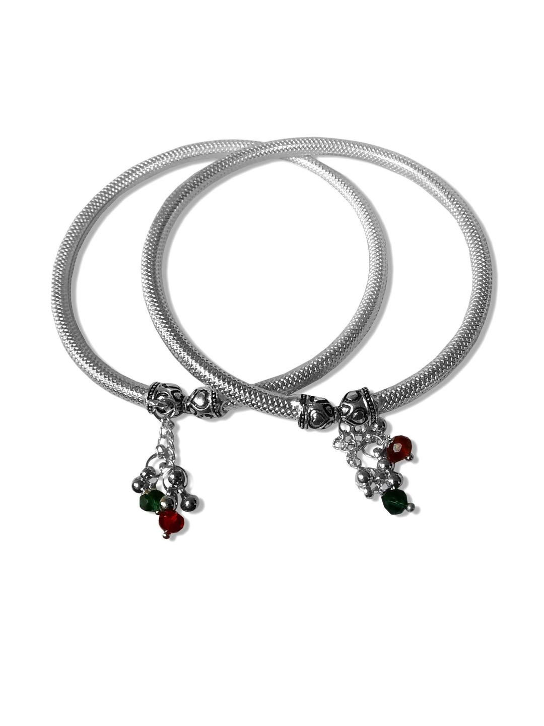 Set Of 2 Ghungroo Leg Payal Foot Kada Anklets