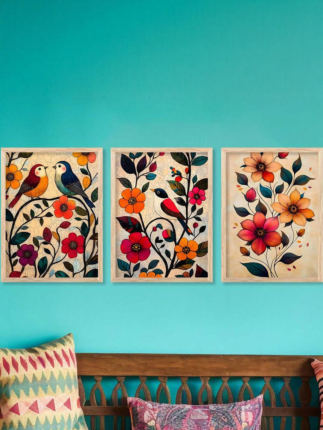 Floral Wall Art  With Frame Home Decor Wall Painting For Living Room Office Bedroom