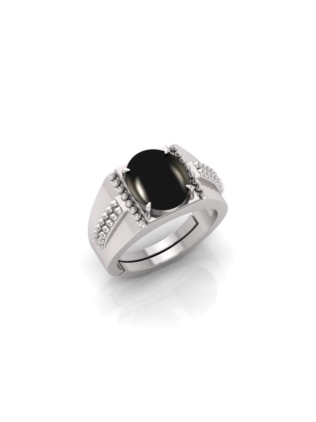 Todani Jems Unisex Agate Stone Silver Plated Adjustable Ring