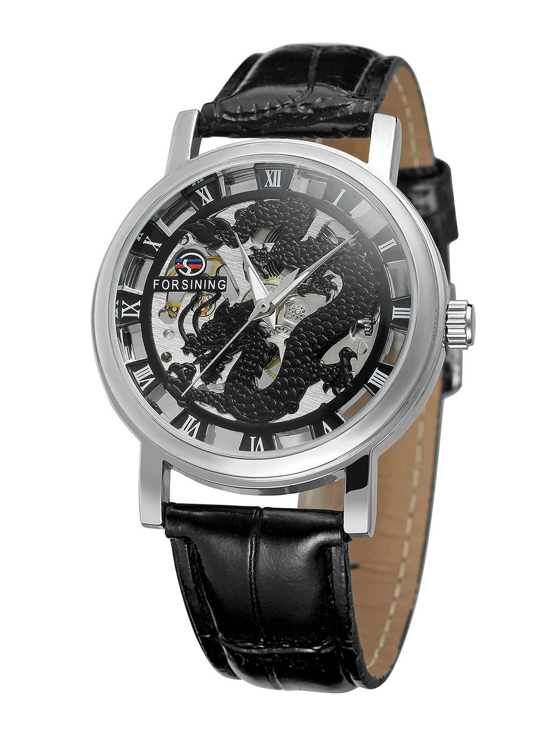 FORSINING Men Mechanical Watch Hollow Dragon Design Wrist Watch