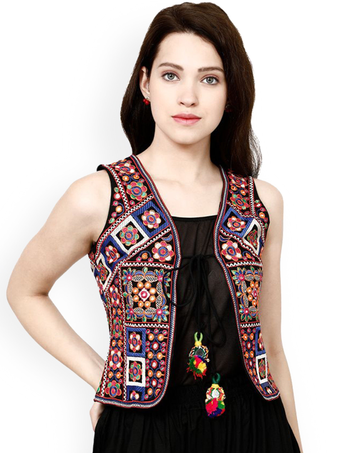Prijam Women Ethnic Embroidered Cotton Jacket