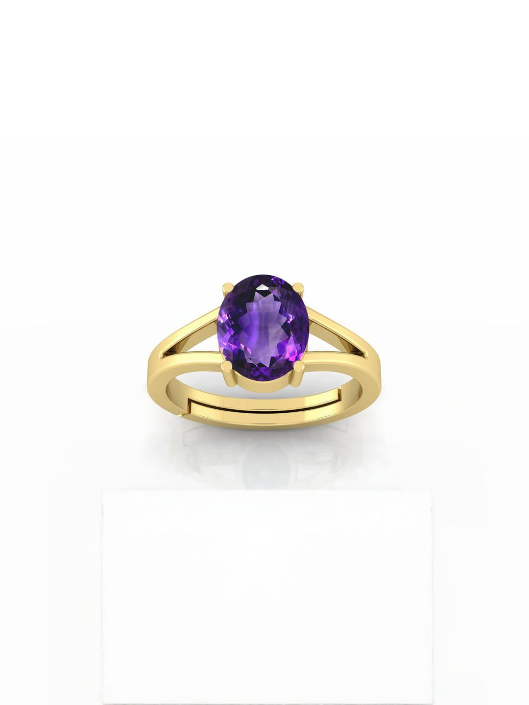 3.25 Ratti Amethyst Katela Ring Natural Amethyst Stone Ring Astrological Birthstone Adjustable