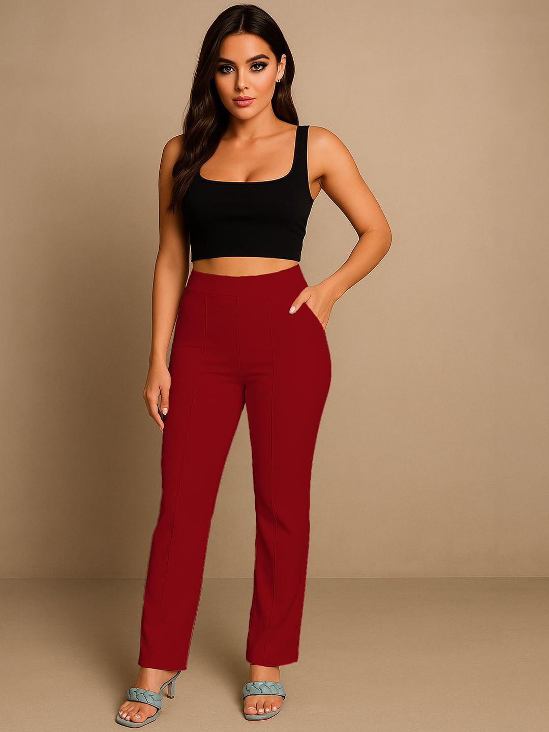 SWADESI STUFF Women Cotton Relaxed Cargos Trousers