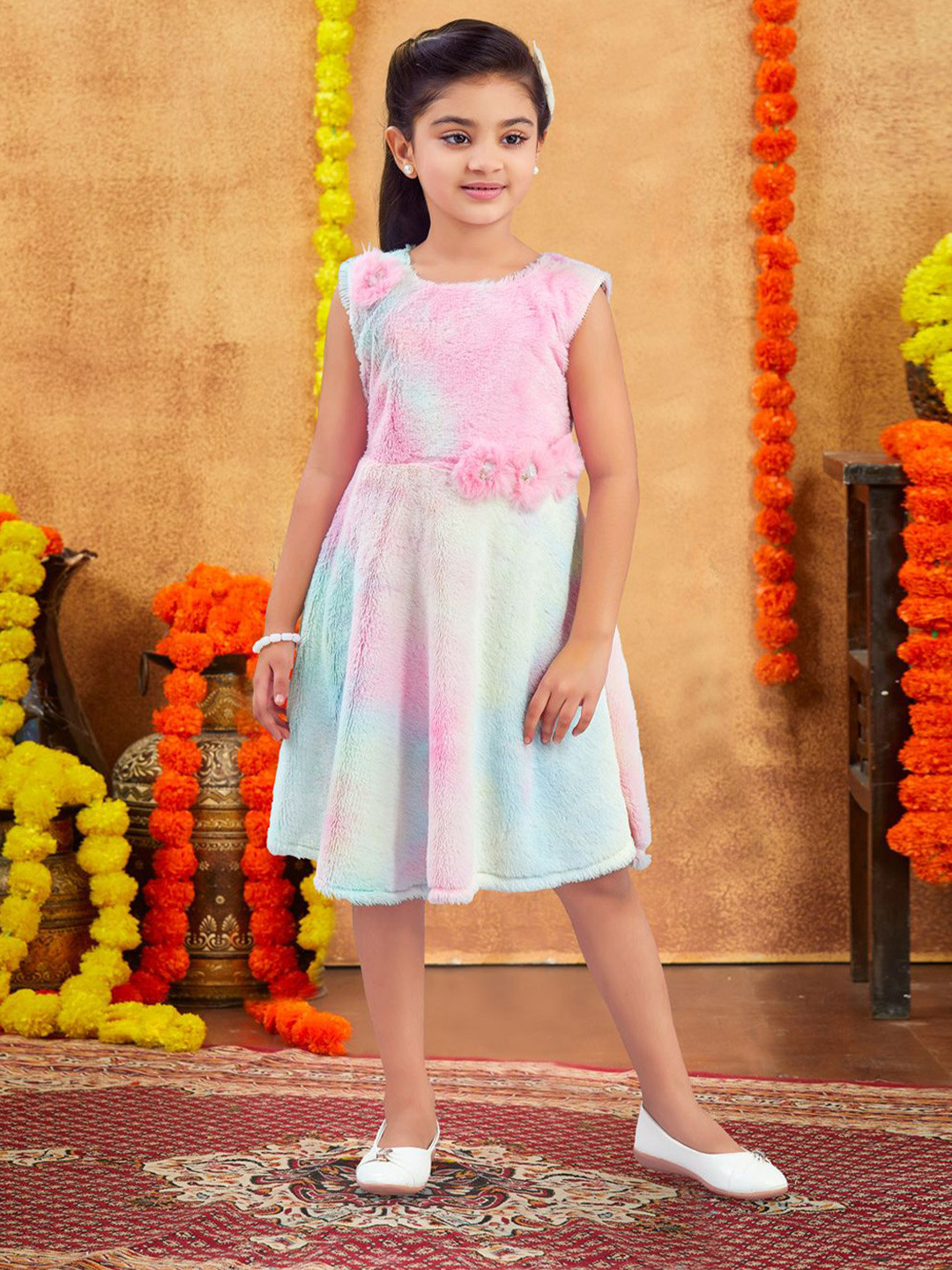 BAESD Tie and Dye Pure Wool Fit & Flare Dress
