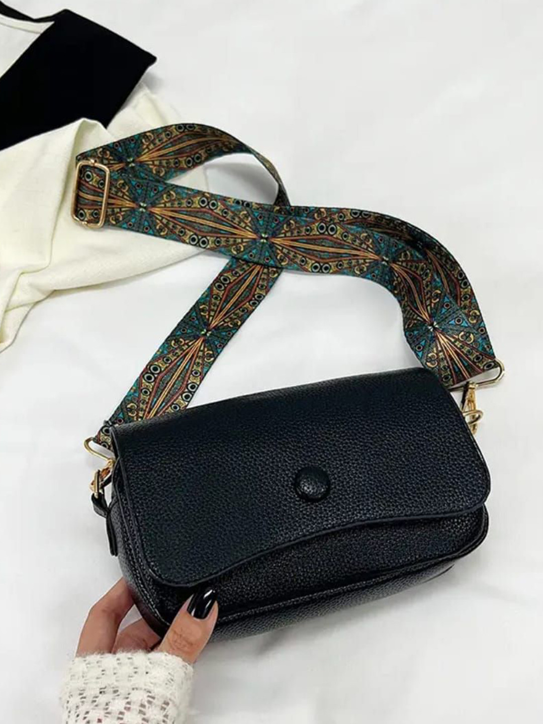 SKIMMER PU Shoulder Bag with Bow Detail