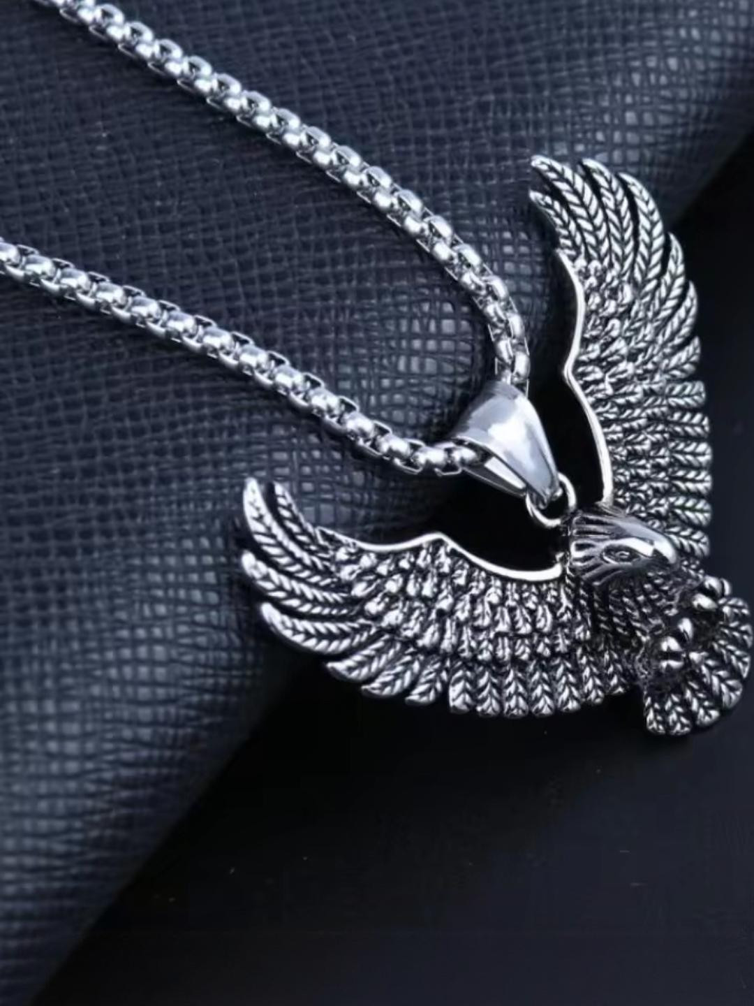 Nitant Open Wings Eagle Inspired Pendant & Chain