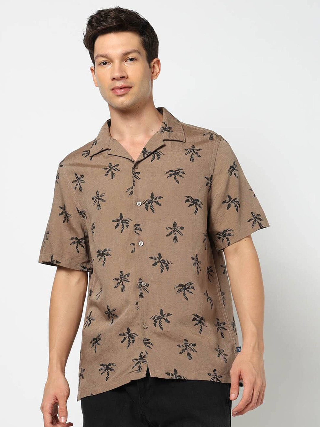 GAP Abstract Floral Printed Camp Collar Shirt