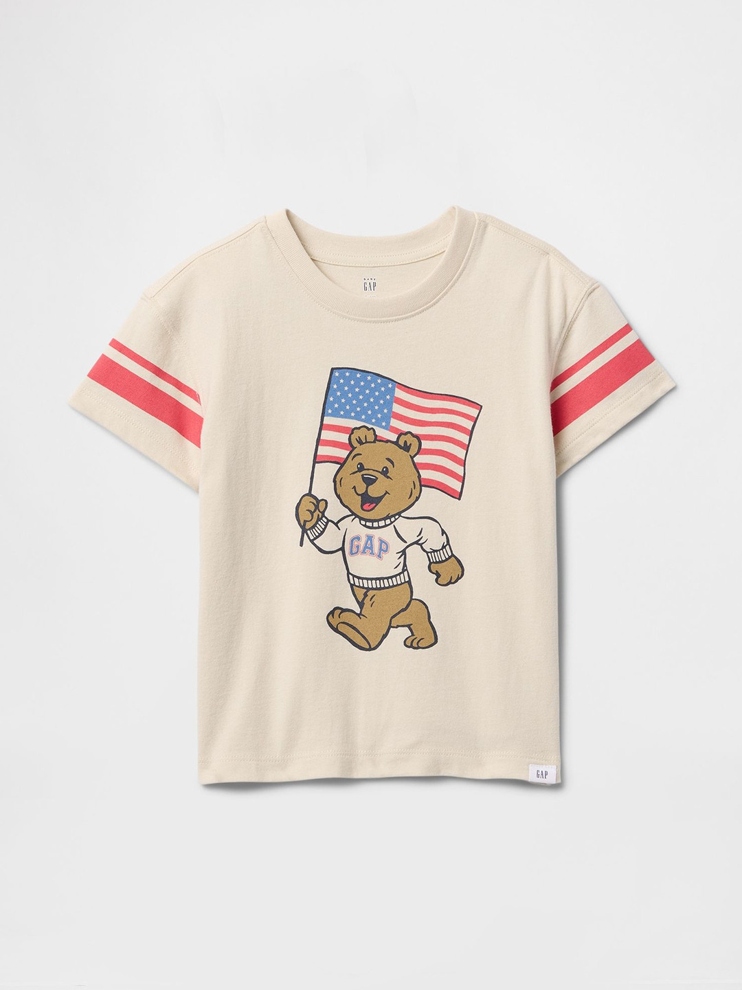 GAP Boys Americana Brannan Bear Printed Relaxed-Fit Pure Cotton T-Shirt