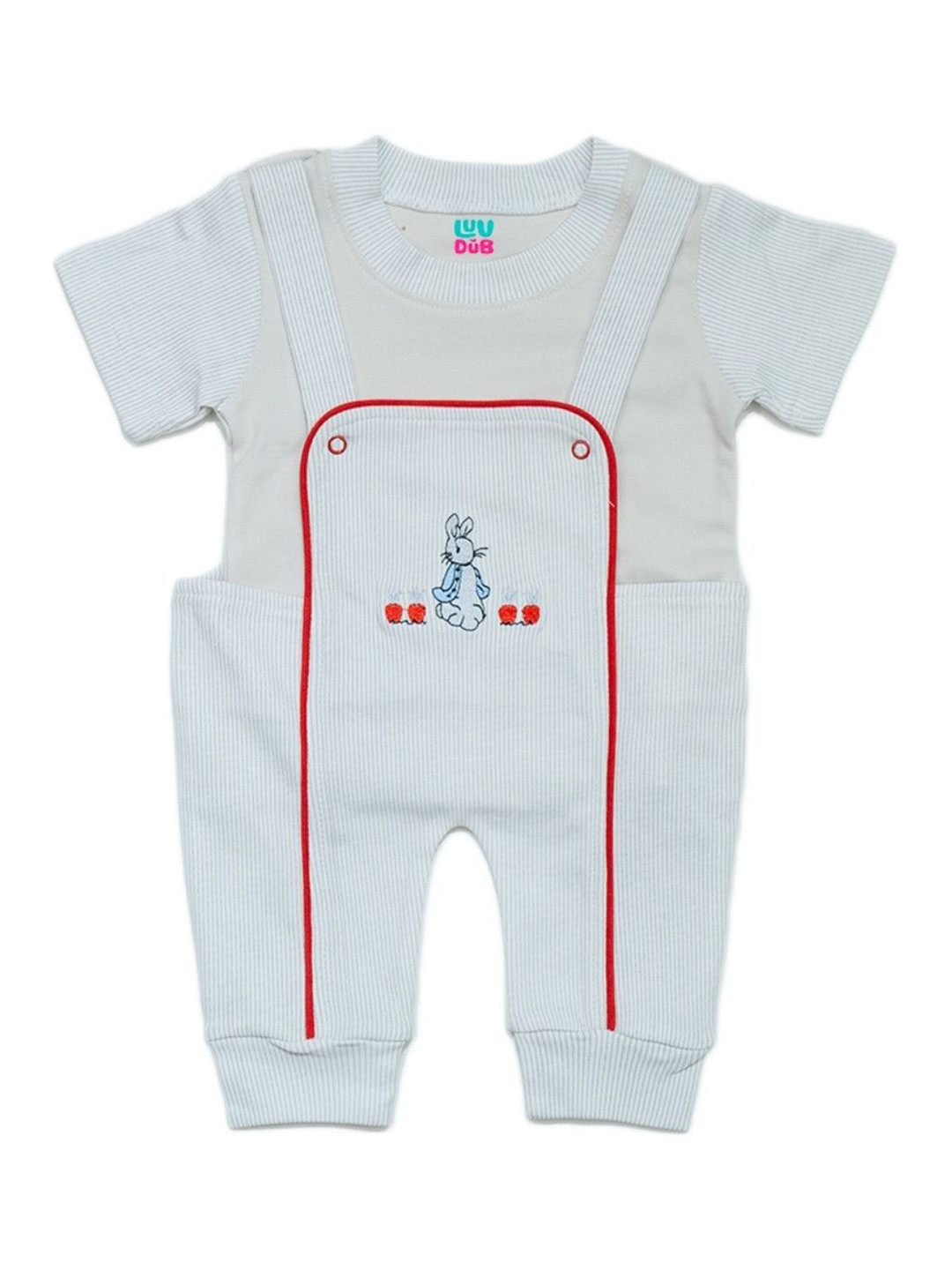 LUV-DUB Infant Boys Striped Dungaree With T-Shirt