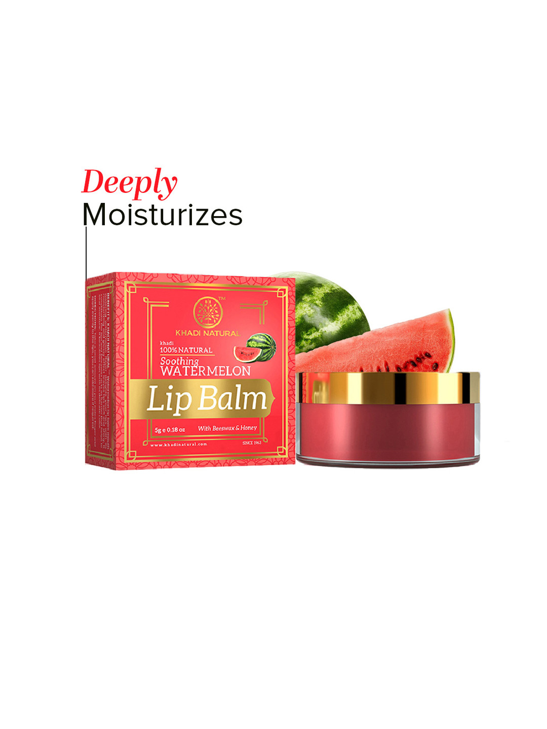 Khadi Natural Watermelon Lip Balm For Lasting Nourishment - 5 g