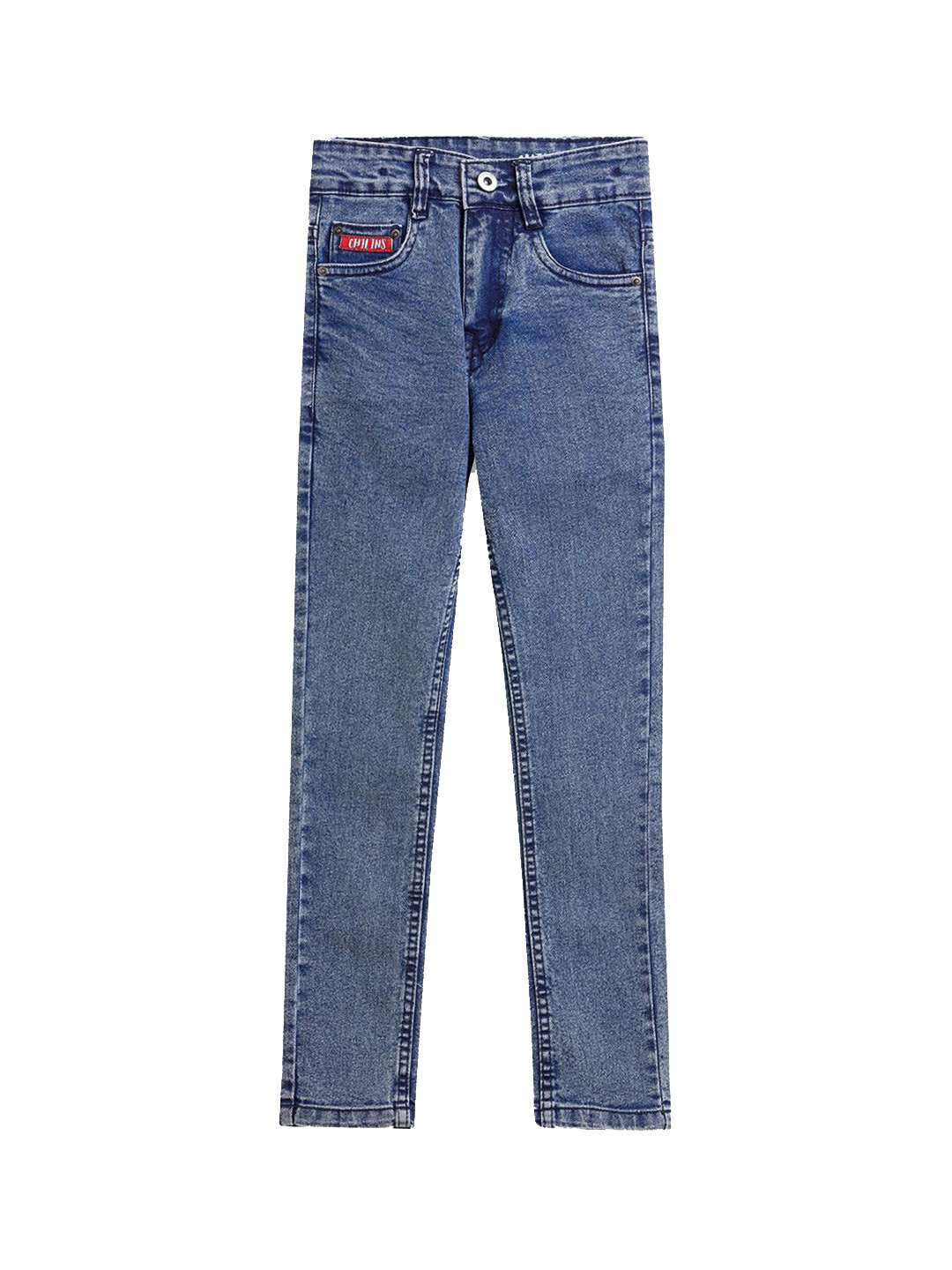 CHILINS Girls Narrow Slim Fit Mid-Rise Cotton Jeans