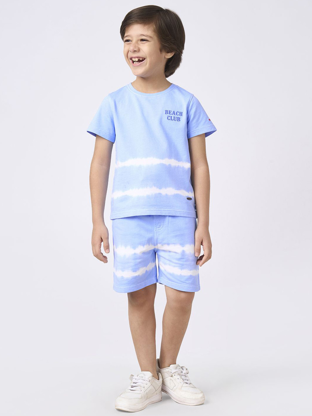 Ed-a-Mamma Boys Dyed Short Sleeves Pure Cotton T-shirt With Shorts