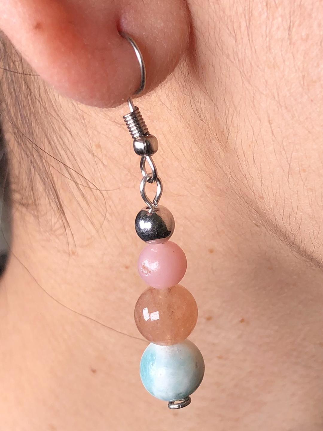 100 % Natural Gemstone Sunstone Amazonite Ea