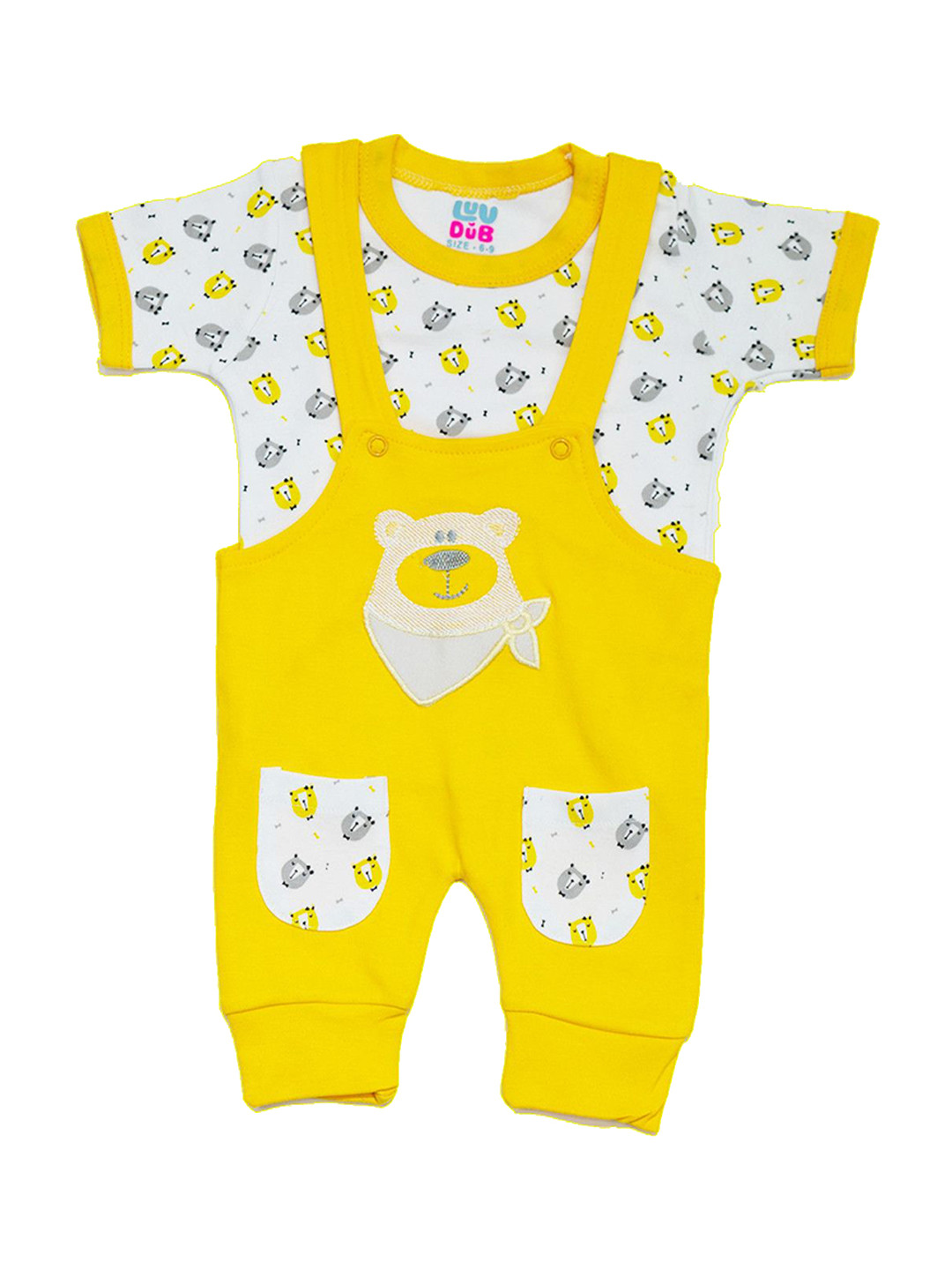 LUV-DUB Infant Kids Graphic Dungaree With Floral T-Shirt