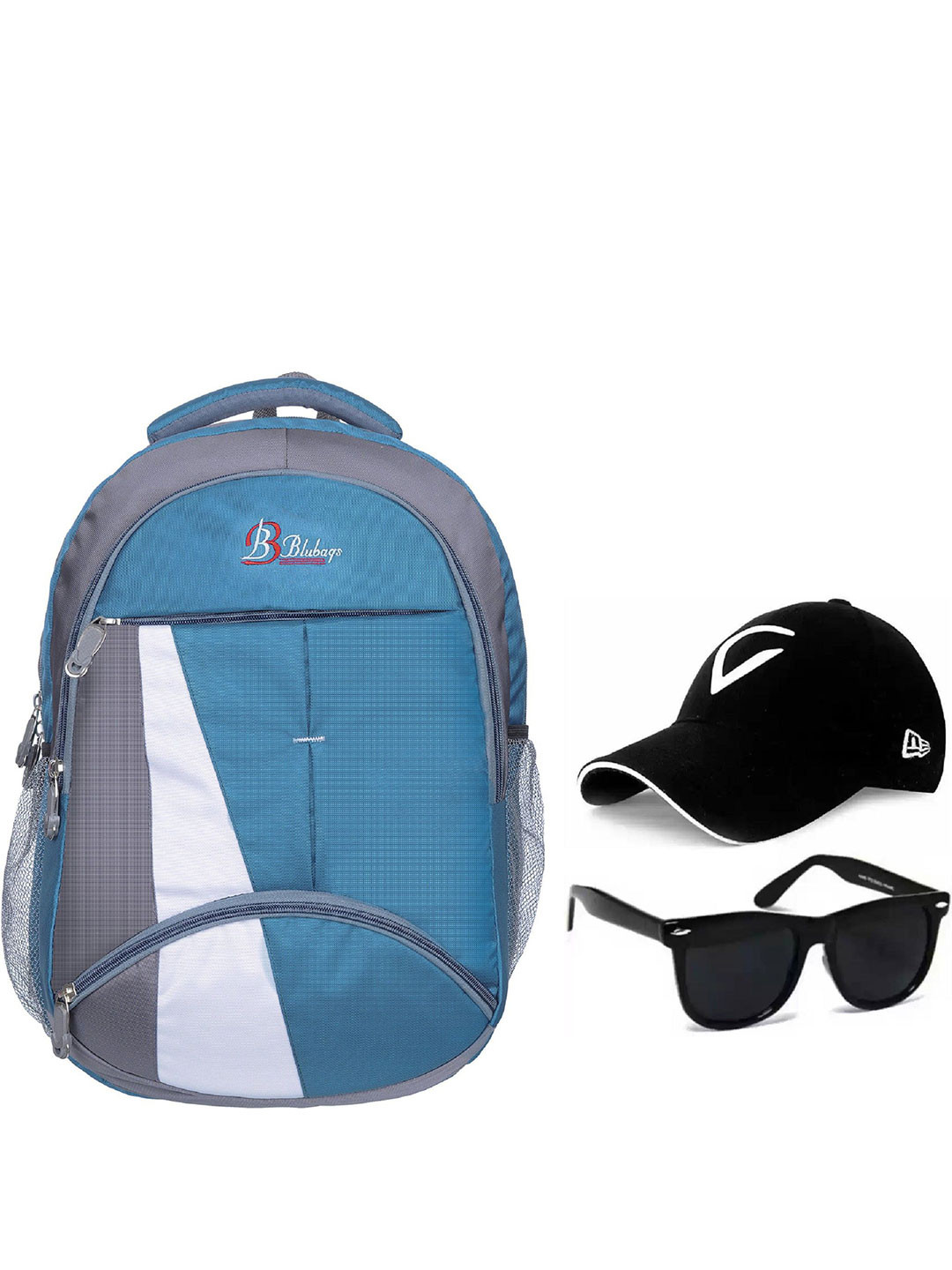 Blubags Men Brand Logo Backpack with Cap & Sunglasses