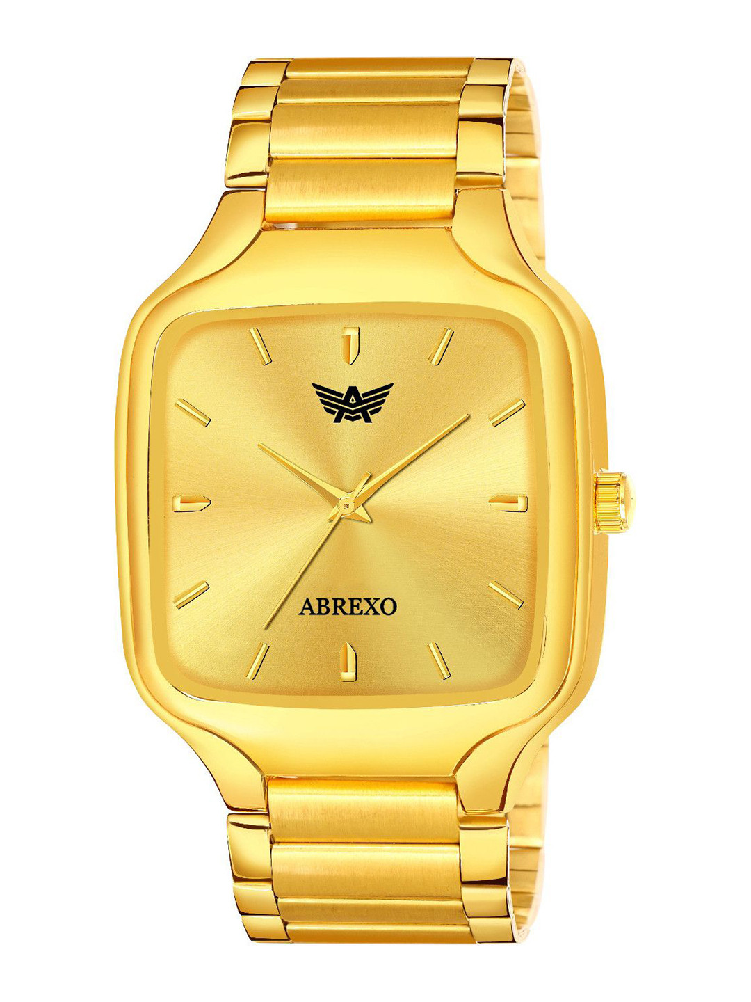 Abrexo Men Dial & Bracelet Style Straps Analogue Watches Abx100-All Gold Square Watch FNB