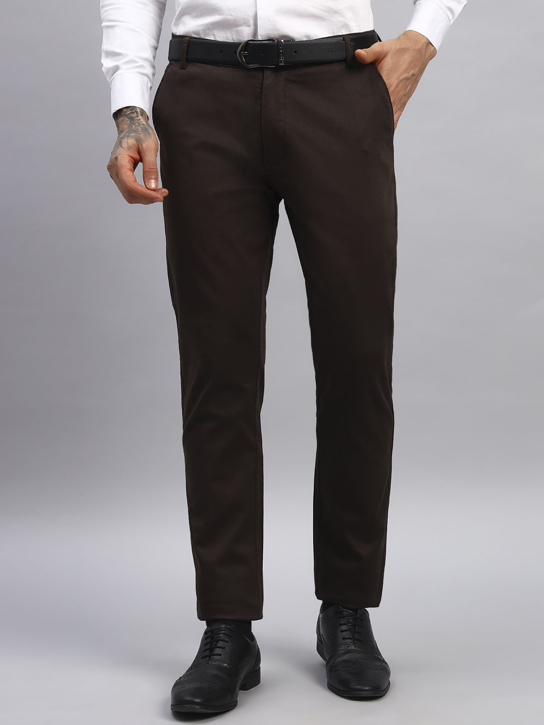 RARE CAMEL Men Slim Fit High-Rise Chinos