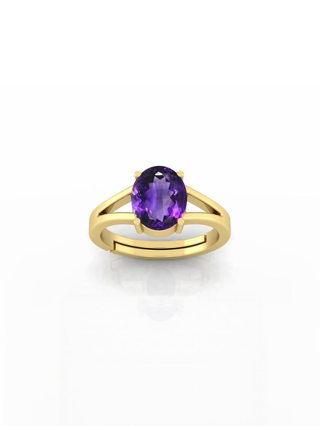 10.25 Ratti Katela Ring Natural Amethyst Stone Ring Astrological Birthstone Adjustable Ring