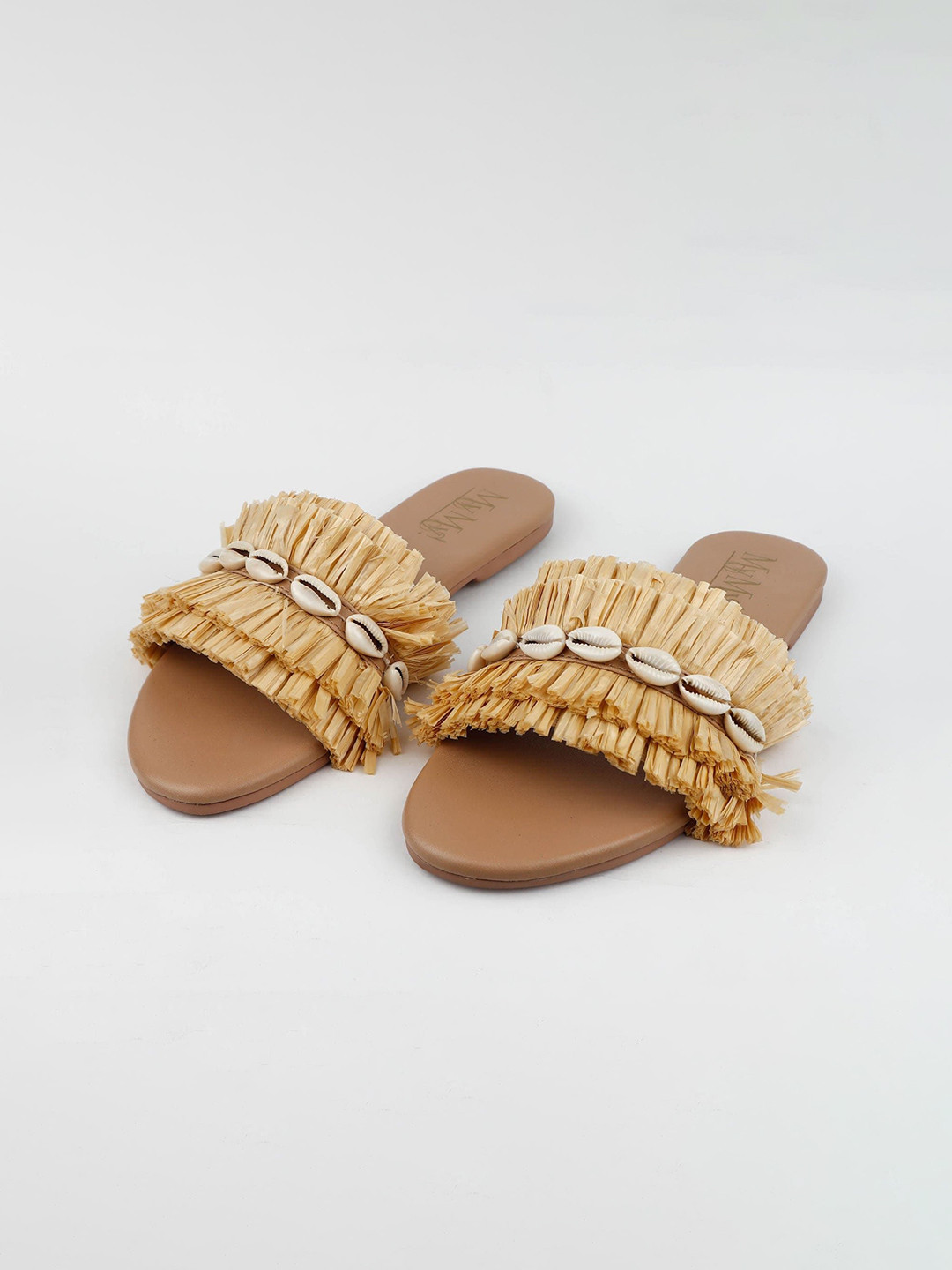 MyMy footwear Raffia Slide Women Open Toe Flats