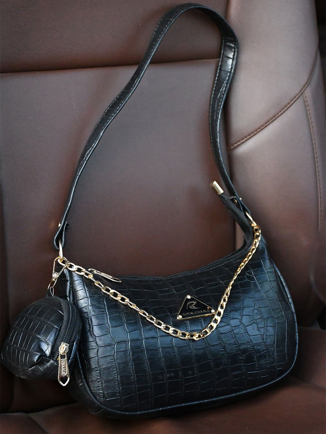ROYAL CHAALS Textured Crossbody Sling Bag Comes With pouch