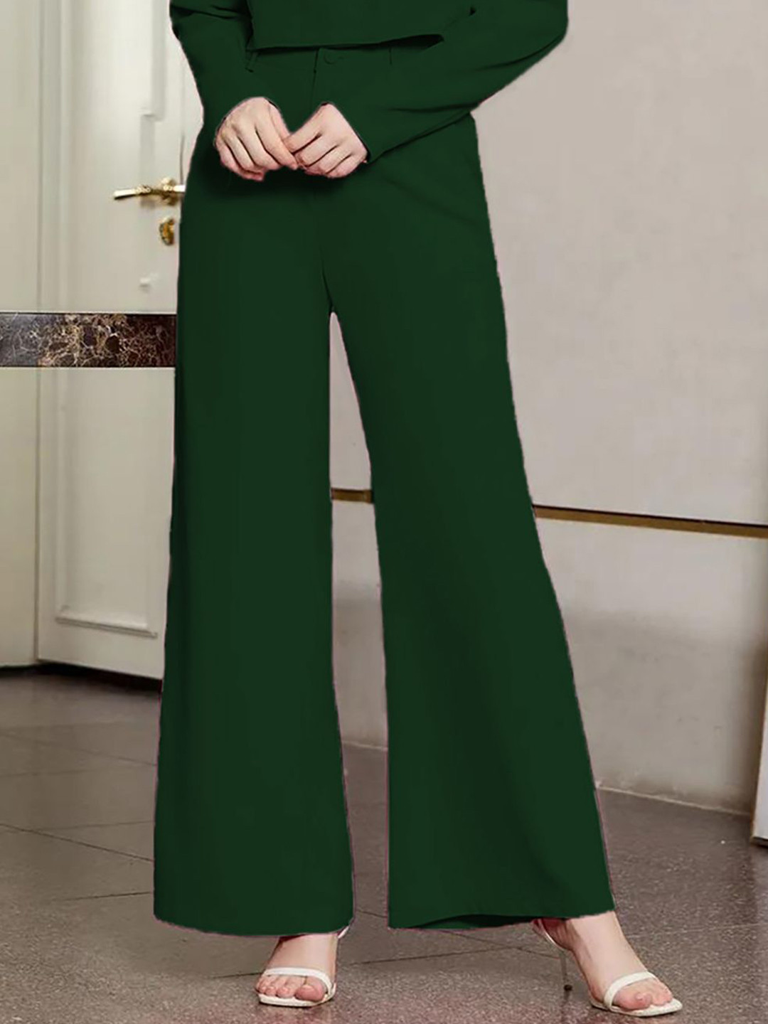 Stylecast X Kotty Women Relaxed Fit High-Rise Formal Wide Leg Trousers