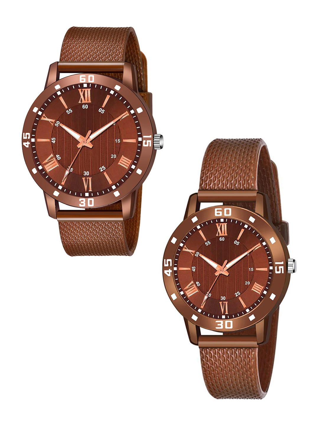 CSAMON Unisex Dial & Straps Analogue Watch 1016 BRO D Aeviyo Couple S_F