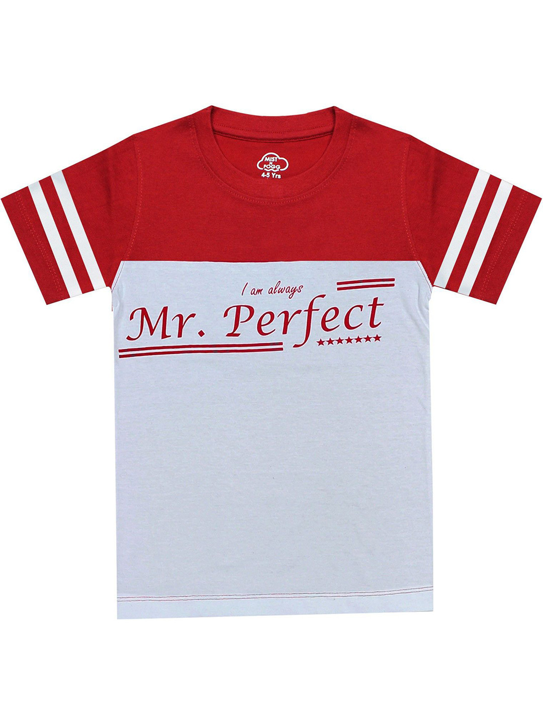 MIST N FOGG Boys Colourblocked Round Neck Cotton T-shirt