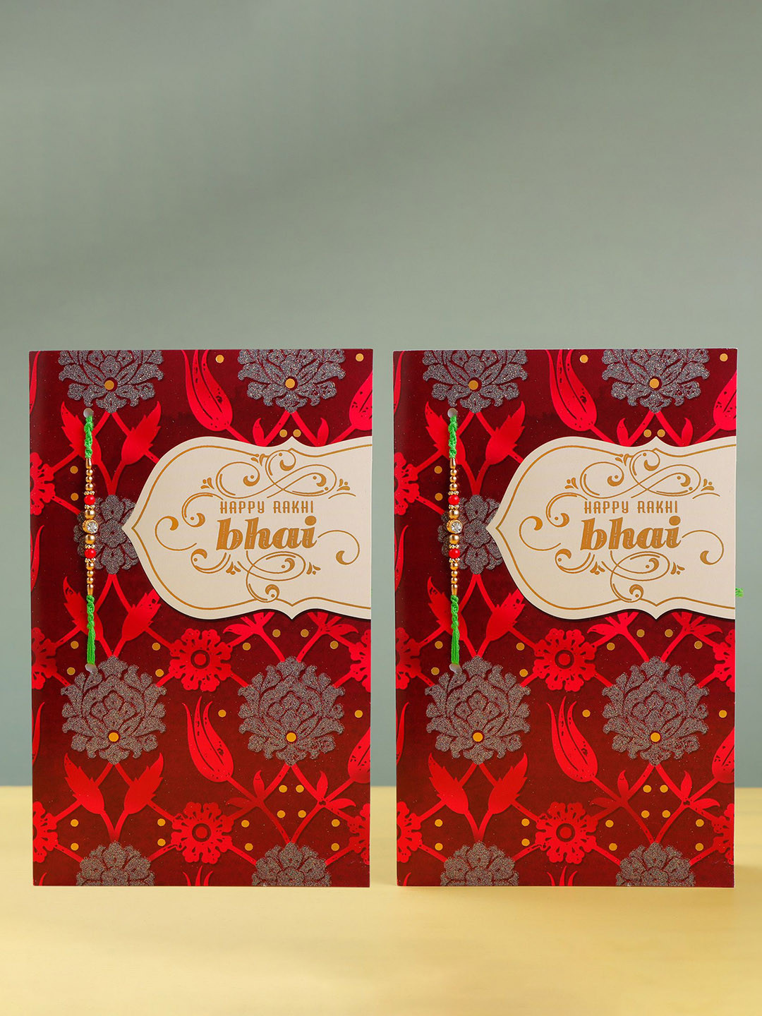 Archies Set Of 2 Brother Rakhi & Greeting Card With Roli Chawal