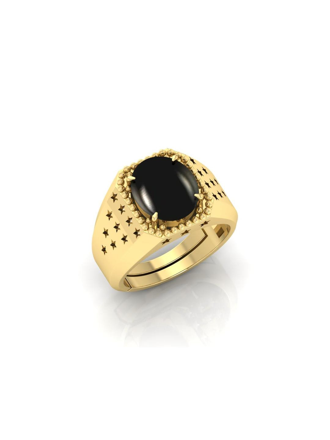 Todani Jems Gold-Plated 13.25 Ratti Hakik Agate Adjustable Ring