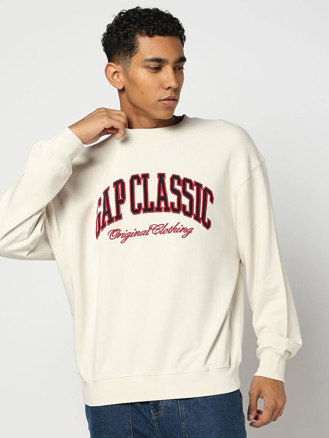 GAP Typographic Logo Print Cotton Round Neck  Sweatshirt