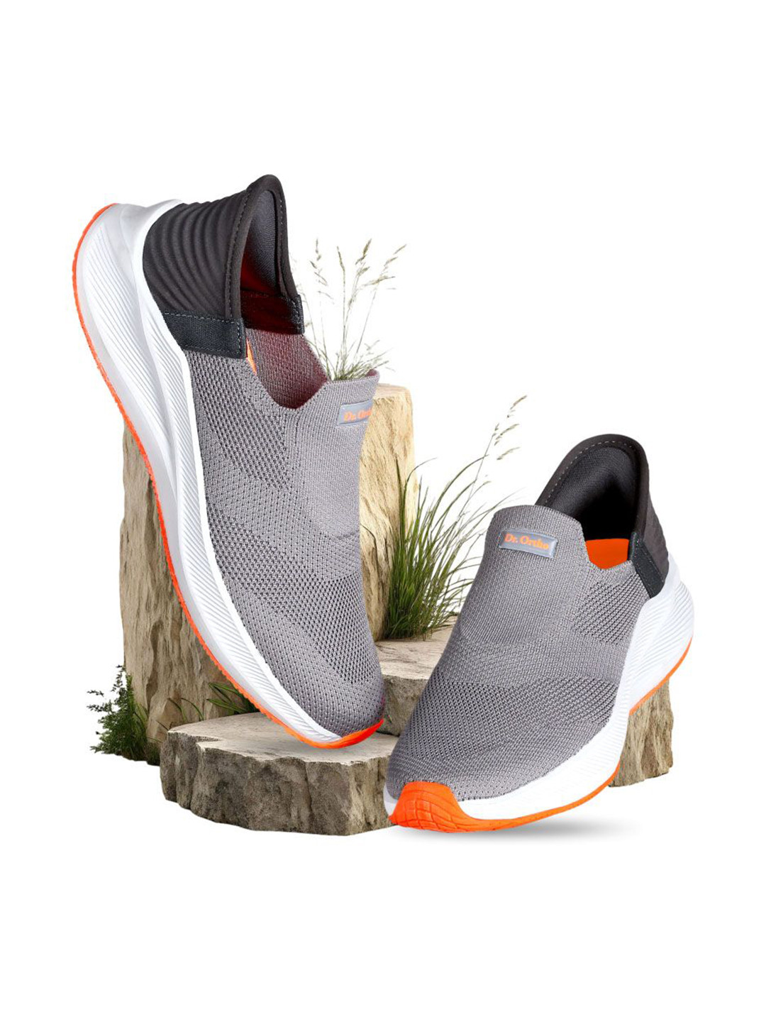 DR.ORTHO Men Textured Round Toe Slip-On Sneakers