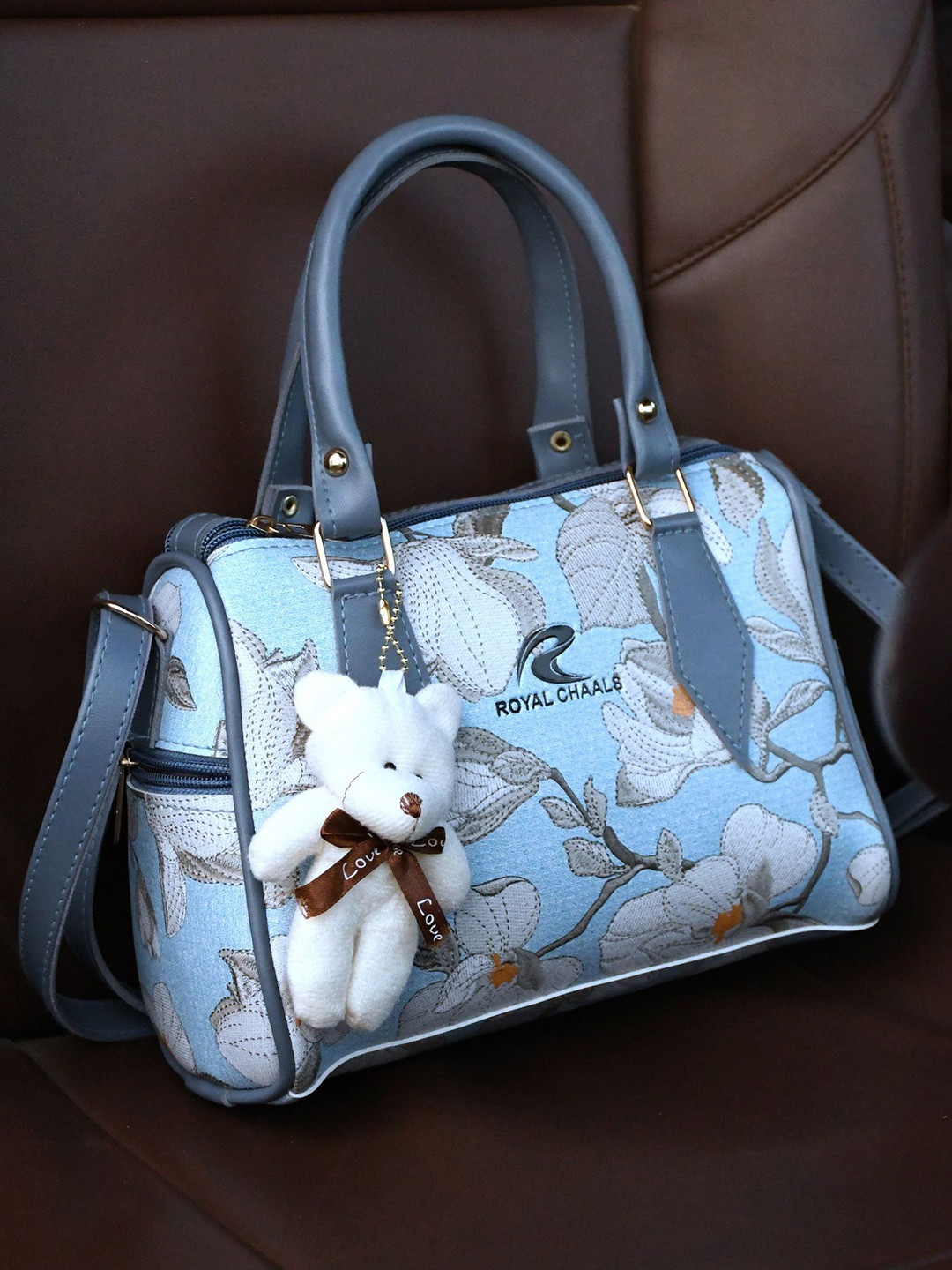 ROYAL CHAALS Brand Logo Printed Crossbody Handheld bag