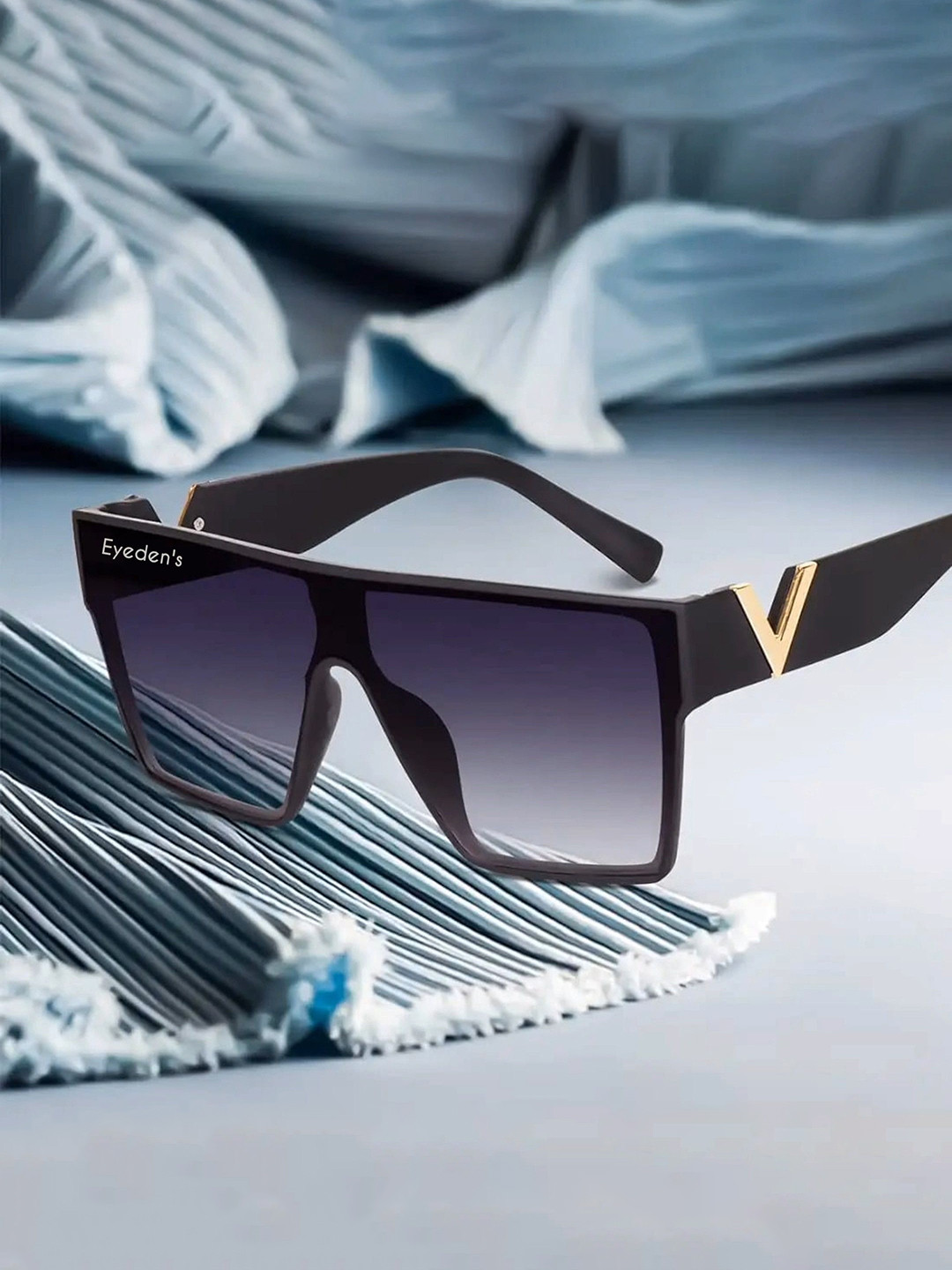 Eyedens Unisex UV Protected Lens Square Sunglasses RTR_(V)_B-Shah_F-Blk