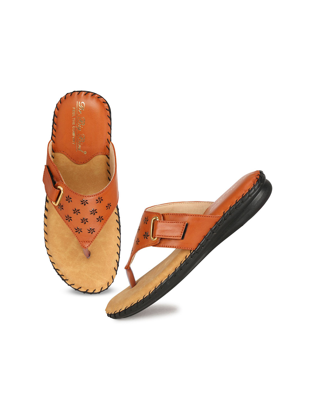 BIG BIRD FOOTWEAR Women Ethnic Laser Cuts Open Toe Flats
