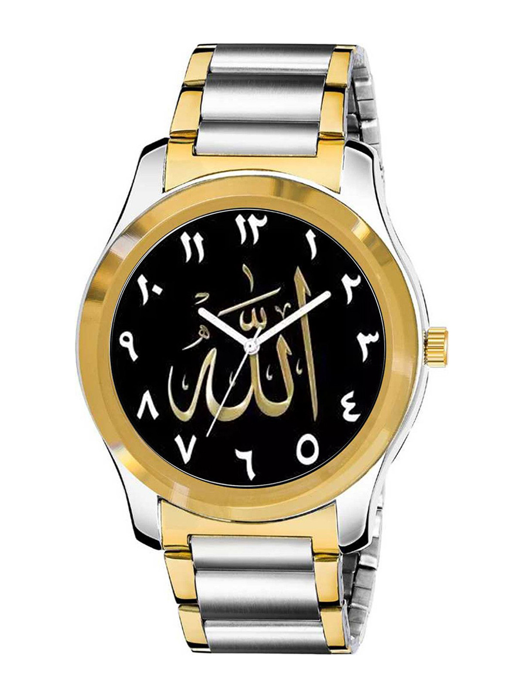 CSAMON Men Printed Dial & Stainless Steel Bracelet Style Straps Analogue Watch GPChain Islamic NUM07 CD