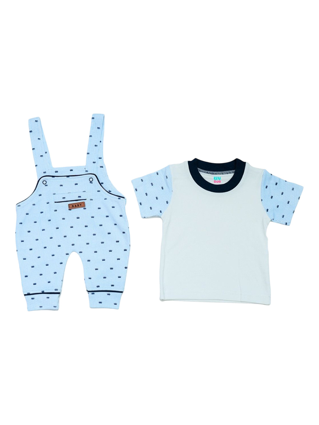 LUV-DUB Boys Floral Dungaree With T-Shirt