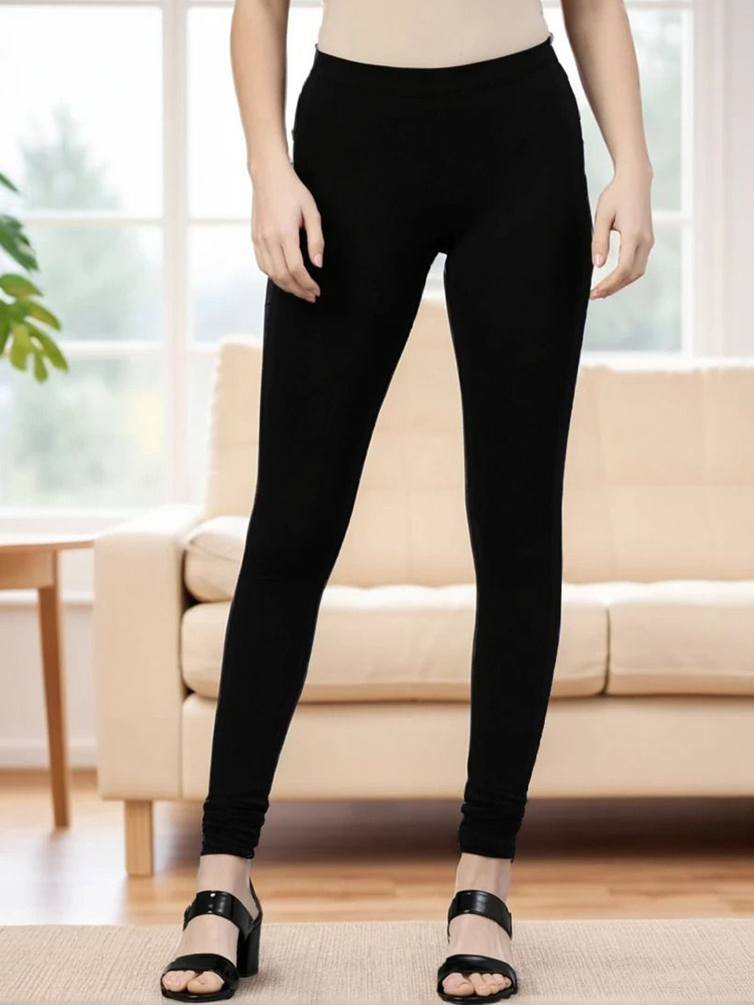 Esplendido Mid Rise Churidar Length Leggings