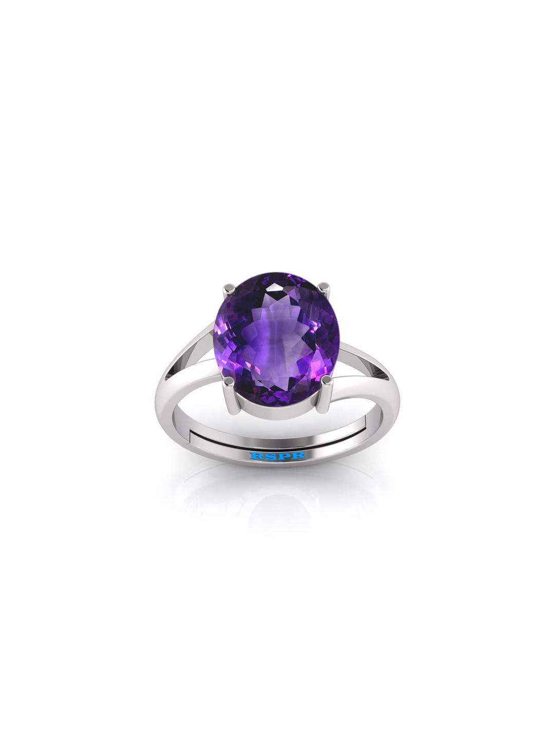 5.25 Ratti Amethyst Katela Ring Natural Amethyst Stone Ring Astrological Birthstone Adjustable