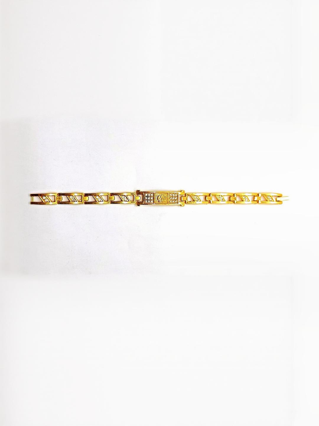 Dynamic Retail Global Men Gold Color Stainless Steel Gold-Plated Link Bracelet