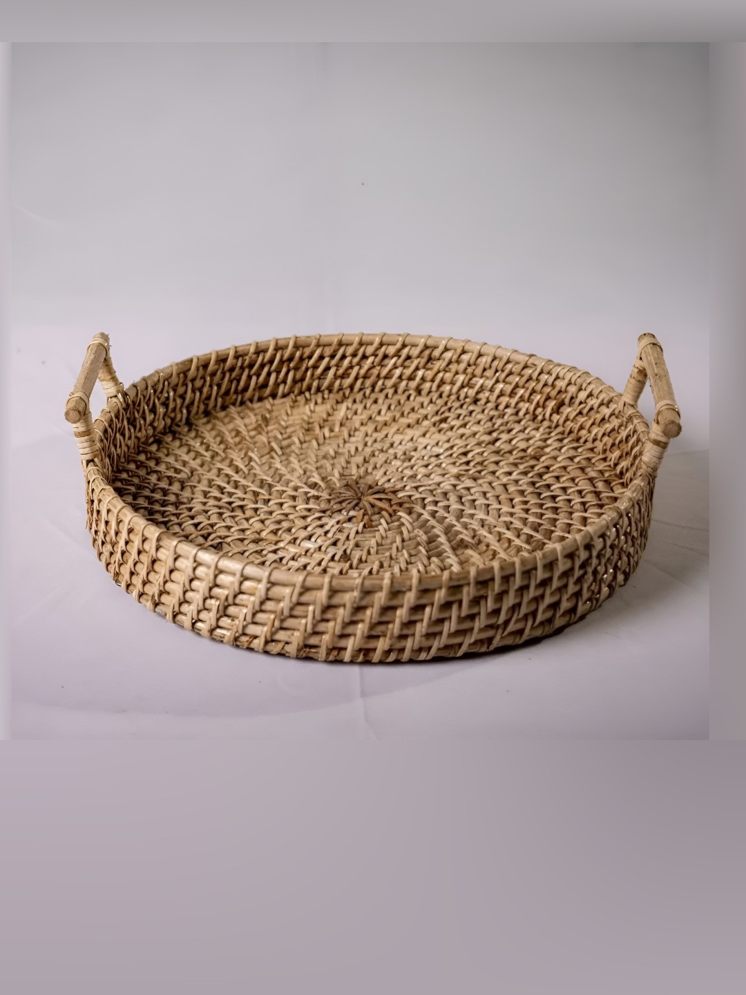 THE ASSAM ADMIRATION Beige Cane Rattan Bread Basket