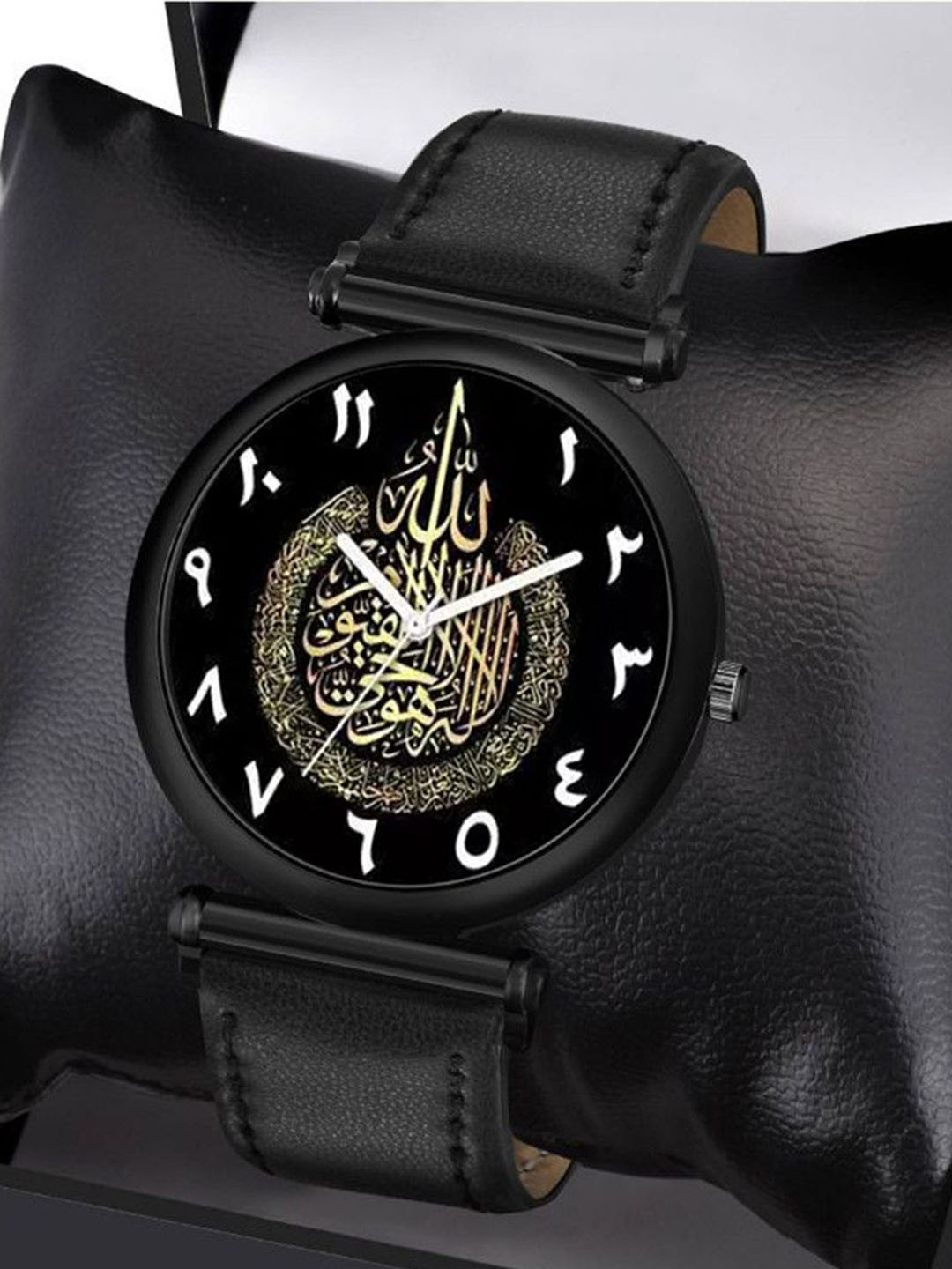 CSAMON Men eather Straps Analogue Watch C34BLK Islamic NUM08 Chikani L