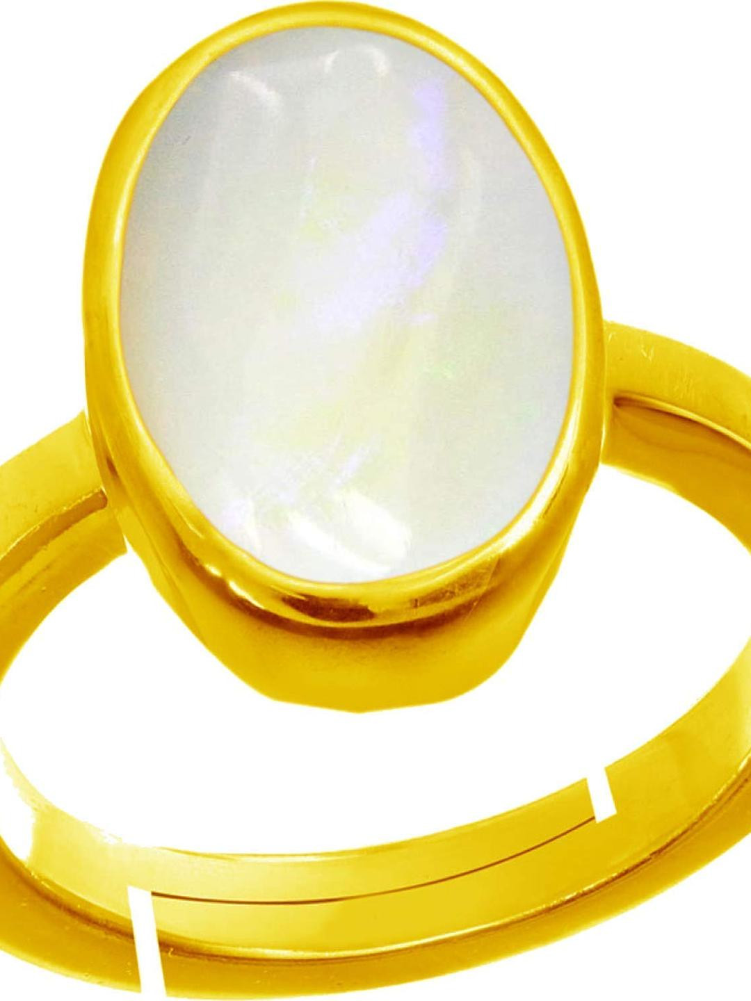 14.25 Ratti Natural Lab Certified Moonstone Chandrakant Mani Gemstone Ring With Lab Certificate