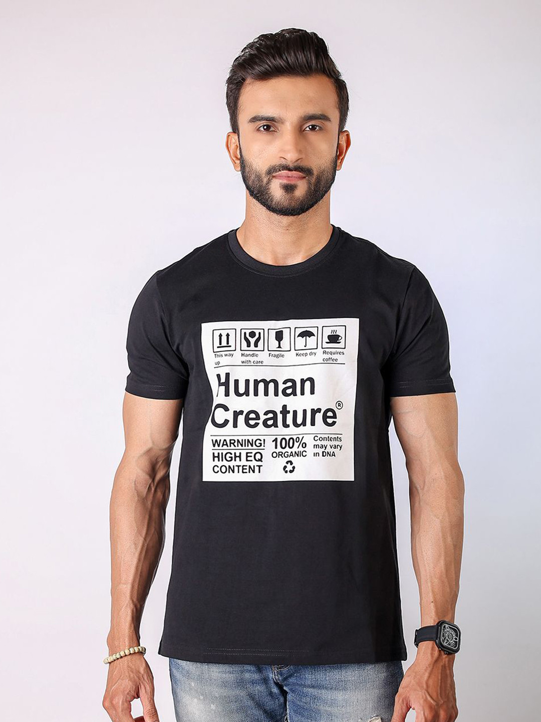 Loopers Men Typography Printed Pockets T-shirt